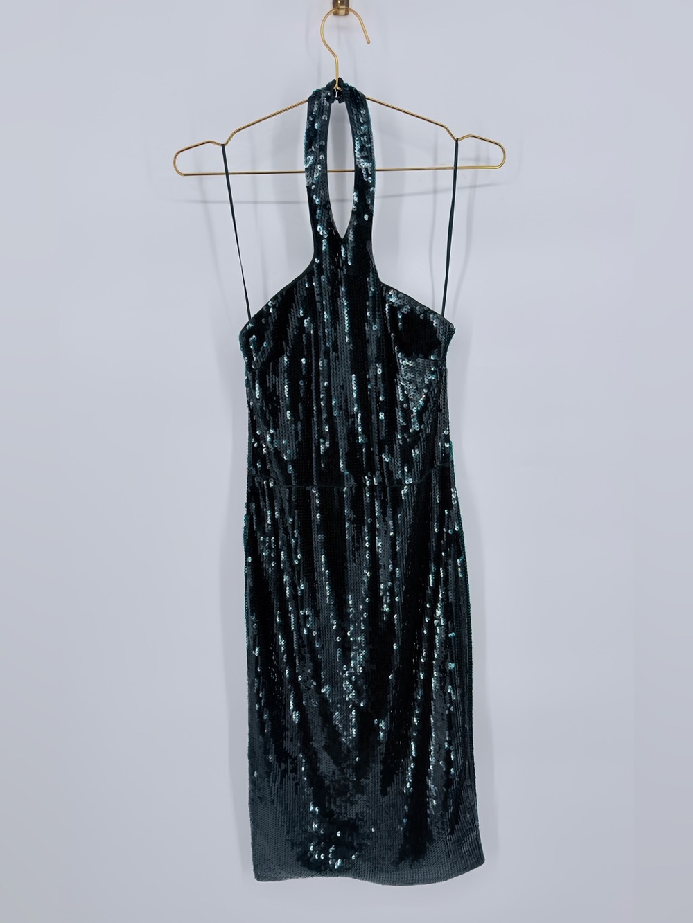 Express Green Sequin Halter Mini Dress Size Small Party Cocktail Holiday